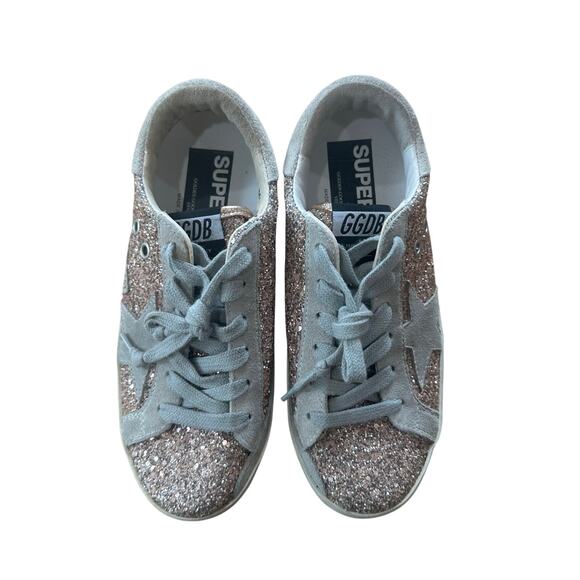 AUTHENTIC Golden Goose GGDB Super-Star Private EDT Pink Glitter Sneakers EU 35 - Picture 3 of 14